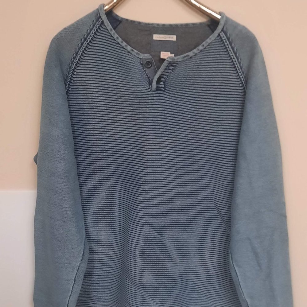 Carbon2Cobalt Sweater Heavy Ribbed Cotton Blue Men Size XL
